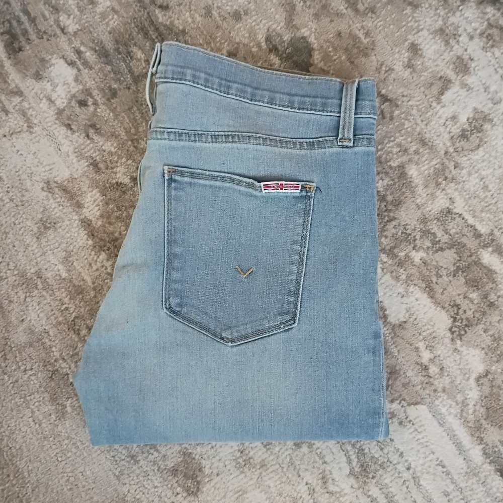 Hudson Natalie Button Fly Light Wash Cropped Ankle Jeans